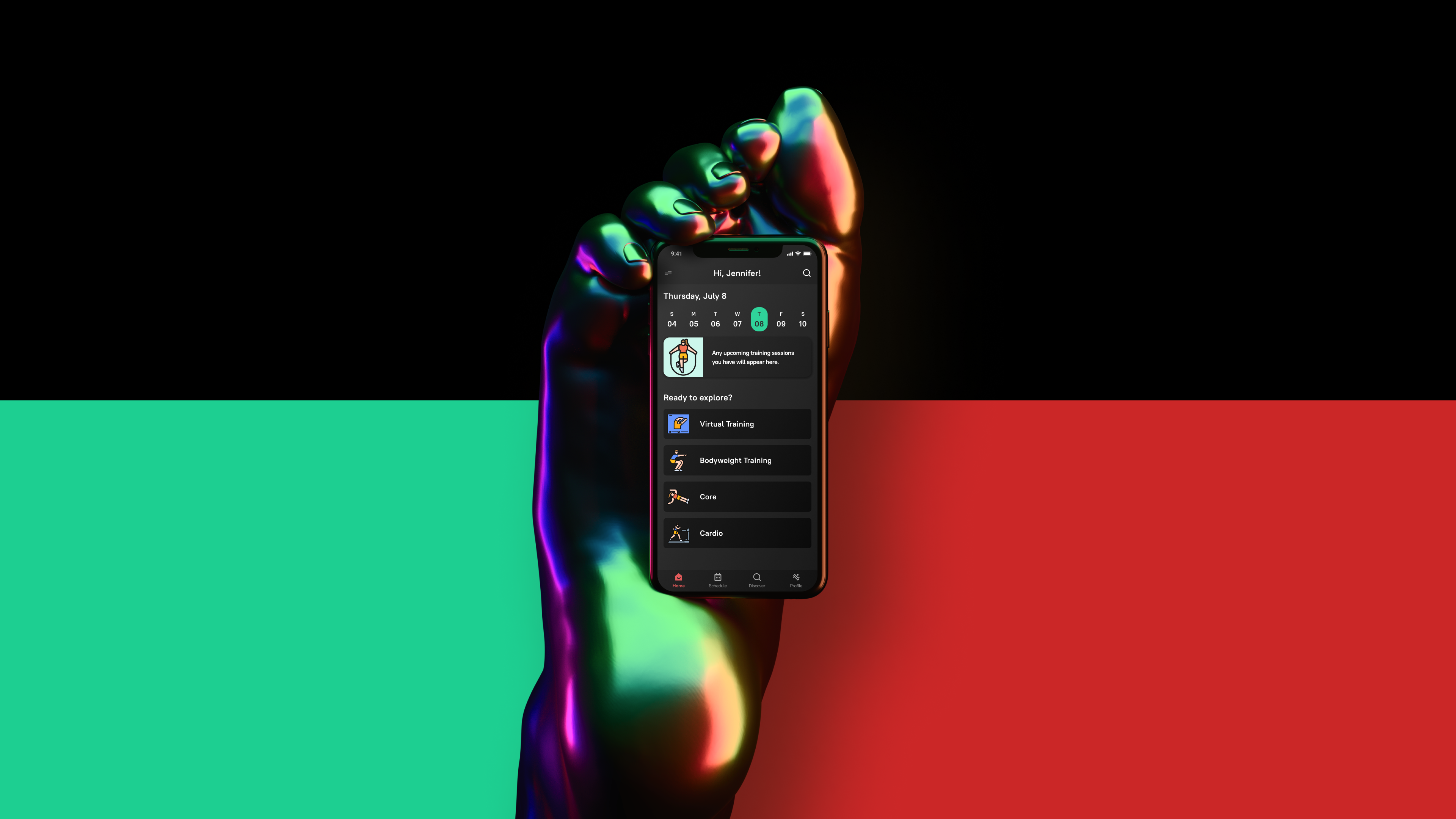 phone app held by a foot